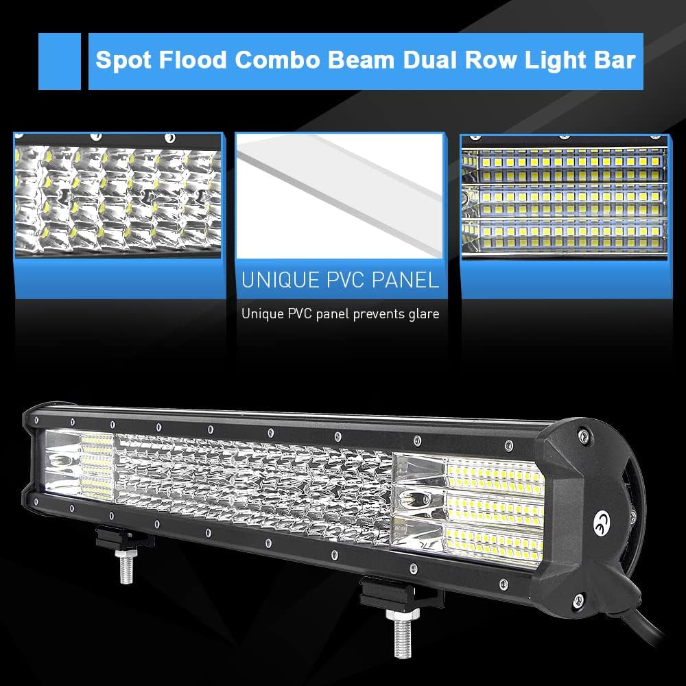 Willpower Barra LED 4X4 330W 30Cm Barras Luce De Trabajo 9D Combinación De Punto Inundación Foco Led 12V 24V 6000K Faro Led IP67 Impermeable Para Coche Tractor Camion Barco ATV UTV SUV