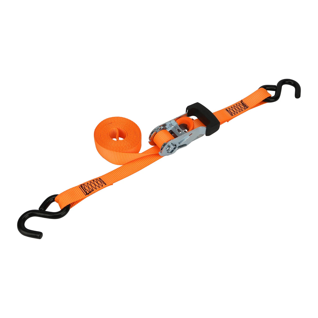 Brand 1”X14' Tie-Downs Ratchet 1000Lbs Work Load with "S" Hooks 2 - Pack