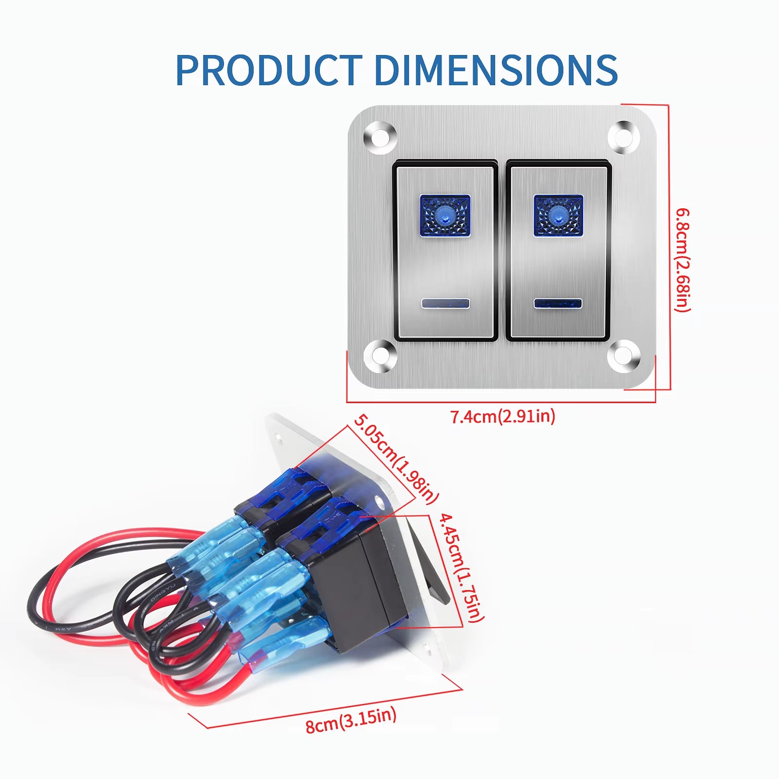 New 12V Metal 4/6 Group Button Rocker Toggle Switch Panel USB Control for Car Truck Boat Boat Camper Circuit Breaker