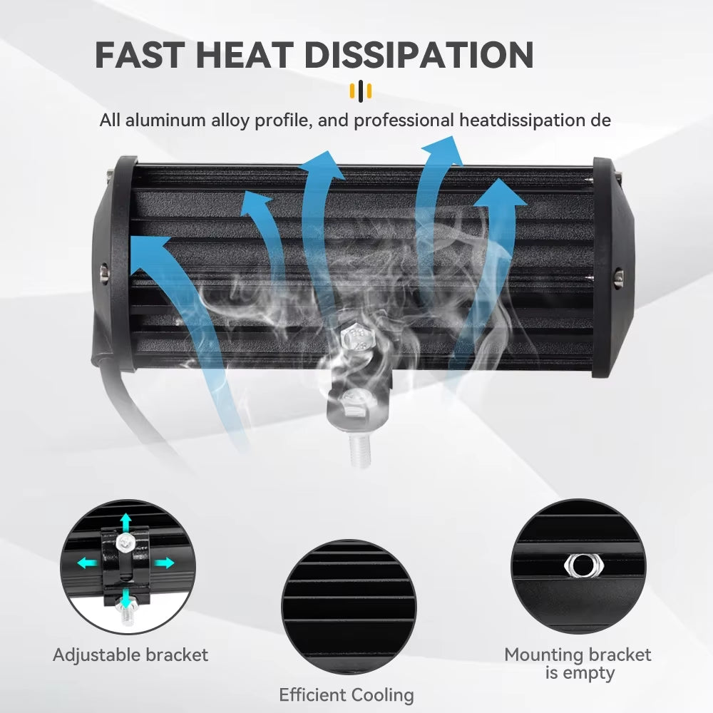 LED Work Light Bar Spot Flood Combo Pods Offroad Fog Lamp SUV ATV UTV LED Light Bar for Offroad SUV ATV Tractor Boat Trucks