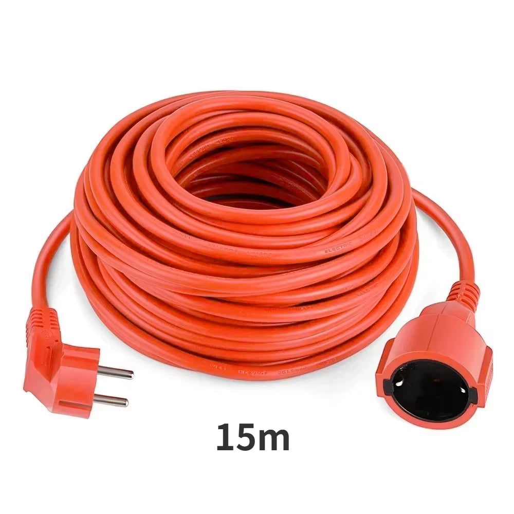 Power Strip Extension Cord 5/10M Cable 16A EU Outlets 4000W Electric Schuko Red Indoor Outdoor Plug Sockets Engineering
