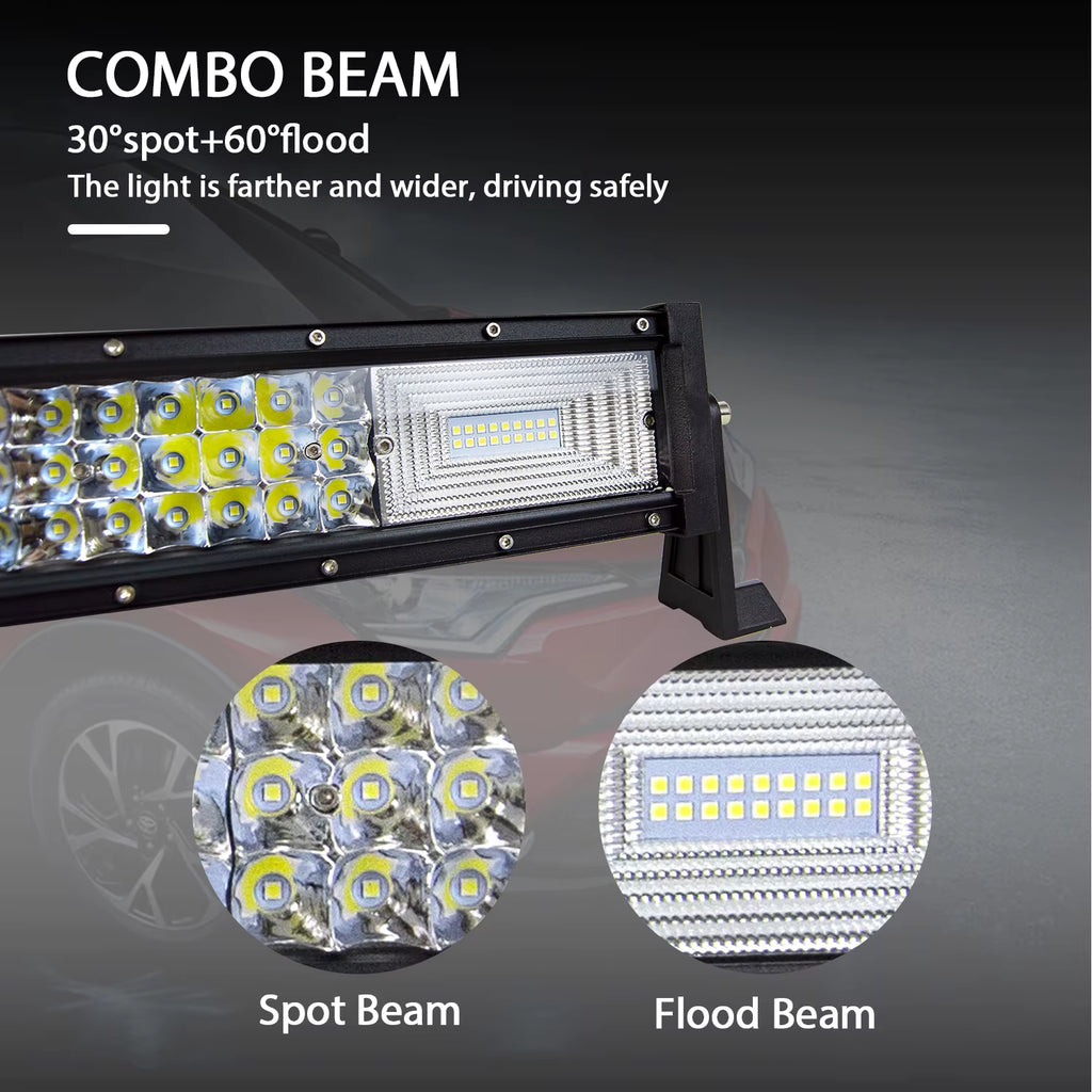 3-Row 22" 32" 42" 52" Curved LED Light Bar Offroad Led Bar Combo Beam Led Work Light Bar 12V 24V for 4X4 4WD SUV ATV Cars