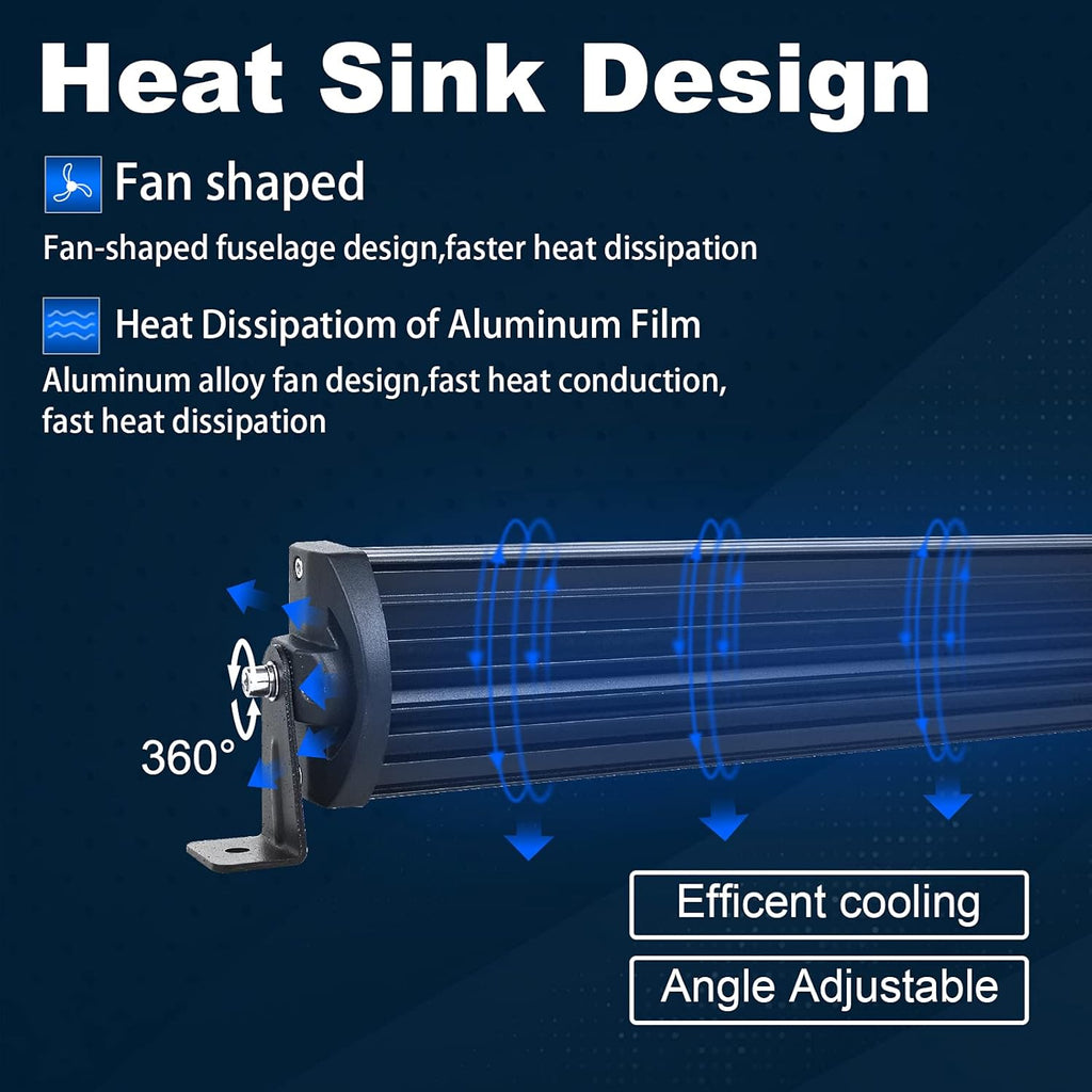 AUXTINGS Barra De Luz LED 82 Cm 405W - Projecteur Phare De Travail Spot Flood Light Bar Para Feux Diurne off Road - Feu De Recul Para Camión Remorque 4X4 Tracteur 12V 24V