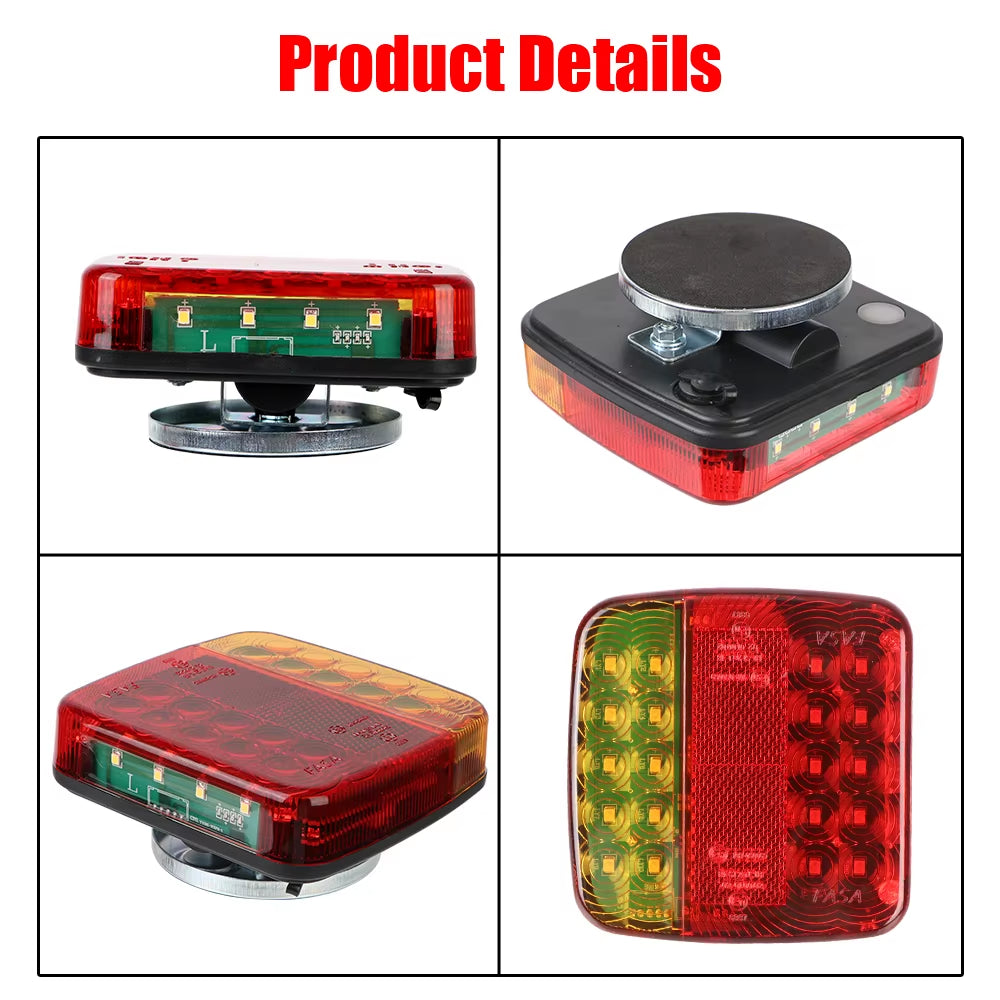 Magnetic Wireless LED Trailer Rear Taillight Signal Warning Brake Lamp for Caravan RV Camper Lorry Truck Truck Tail Light
