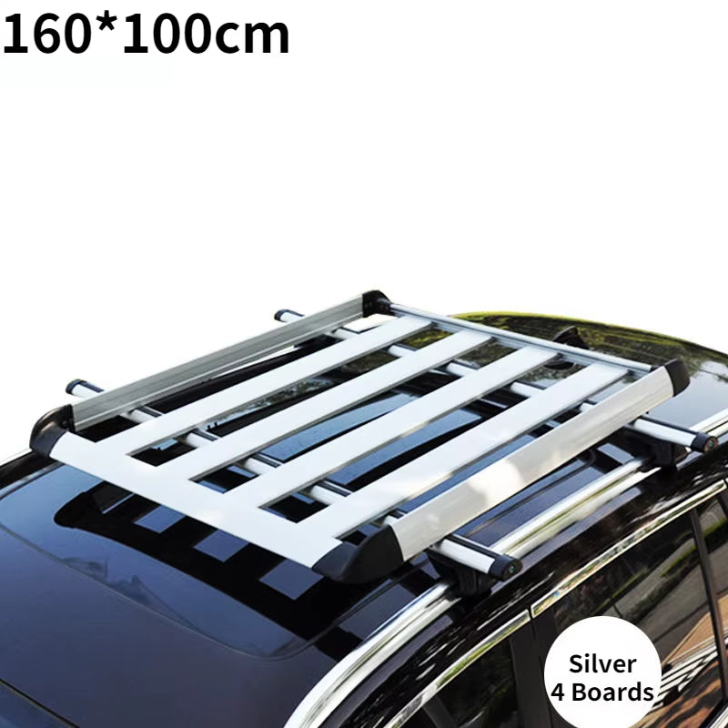 Aluminum Alloy 160*100Cm Single-Layer Car Roof Rack SUV Roof Aluminum Alloy Cargo Basket Cargo Box Roof Rack Universal Roof Rack