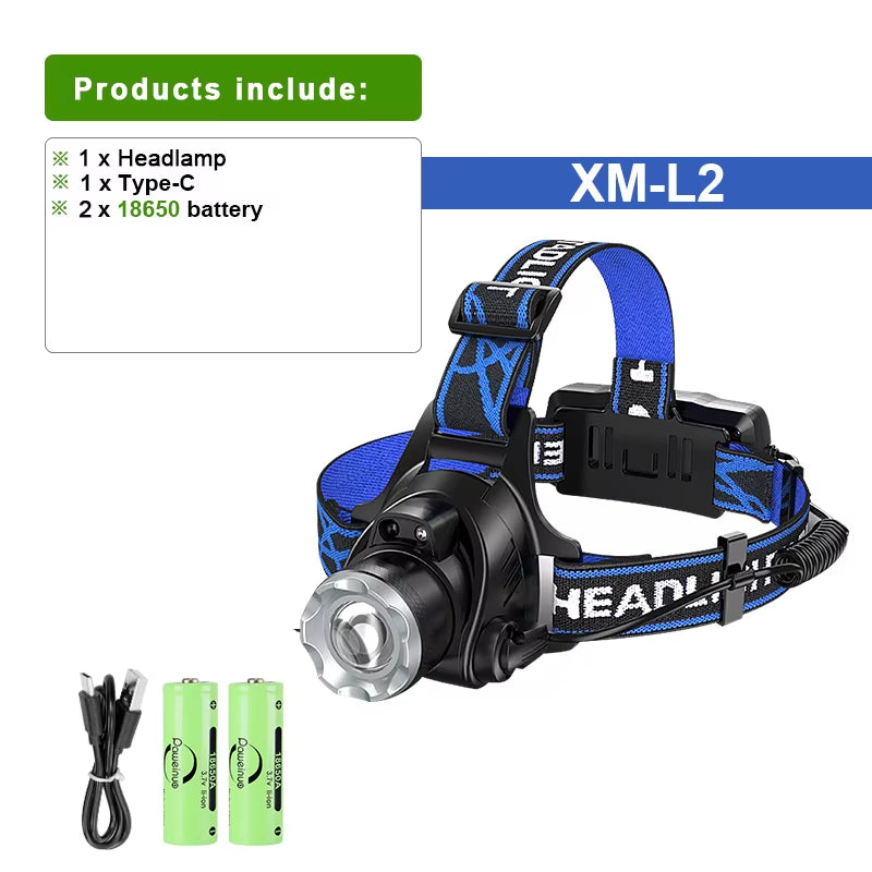 9900LM Super Powerful Headlamp 800W LED IR Sensor Headlight Rechargeable Head Flashlight 3500 Meter Head Lamp Fishing Lantern