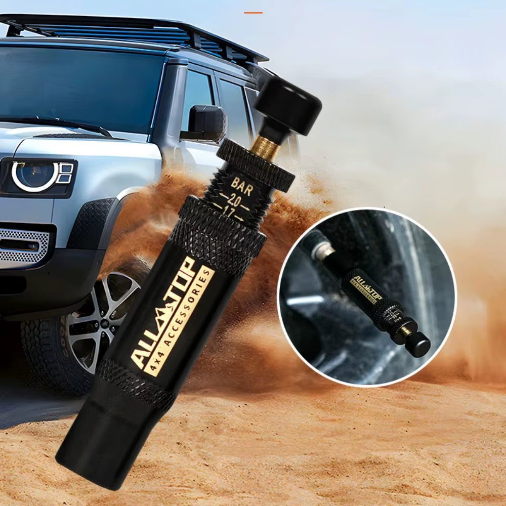 Tire Deflator Air down Auto Offroad Kit (10-30 PSI) 4 PCS Screw-On Tyre Air down Tool for Vehicles Motorcycle Tire Repair Tools