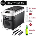 15L/20L Mini Refrigerator Fridges 12/24V 100-240V Drinks Cooler Heater Keep Warm Fresh for Car Home Pinic Camping 0~65 Degrees