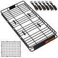84 In. X 39 In. X 6 In. Rooftop Cargo Carrier with Cargo Net and Ratchet Straps, 250 Lbs. Cap Roof Luggage Basket