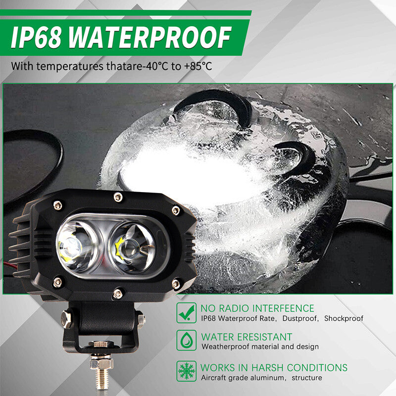 4Inch Backup Reverse Led Work Light Offroad SUV ATV Truck Pods Flood Fog Lights