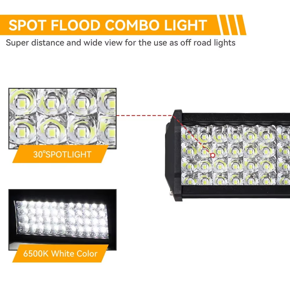 LED Work Light Bar Spot Flood Combo Pods Offroad Fog Lamp SUV ATV UTV LED Light Bar for Offroad SUV ATV Tractor Boat Trucks