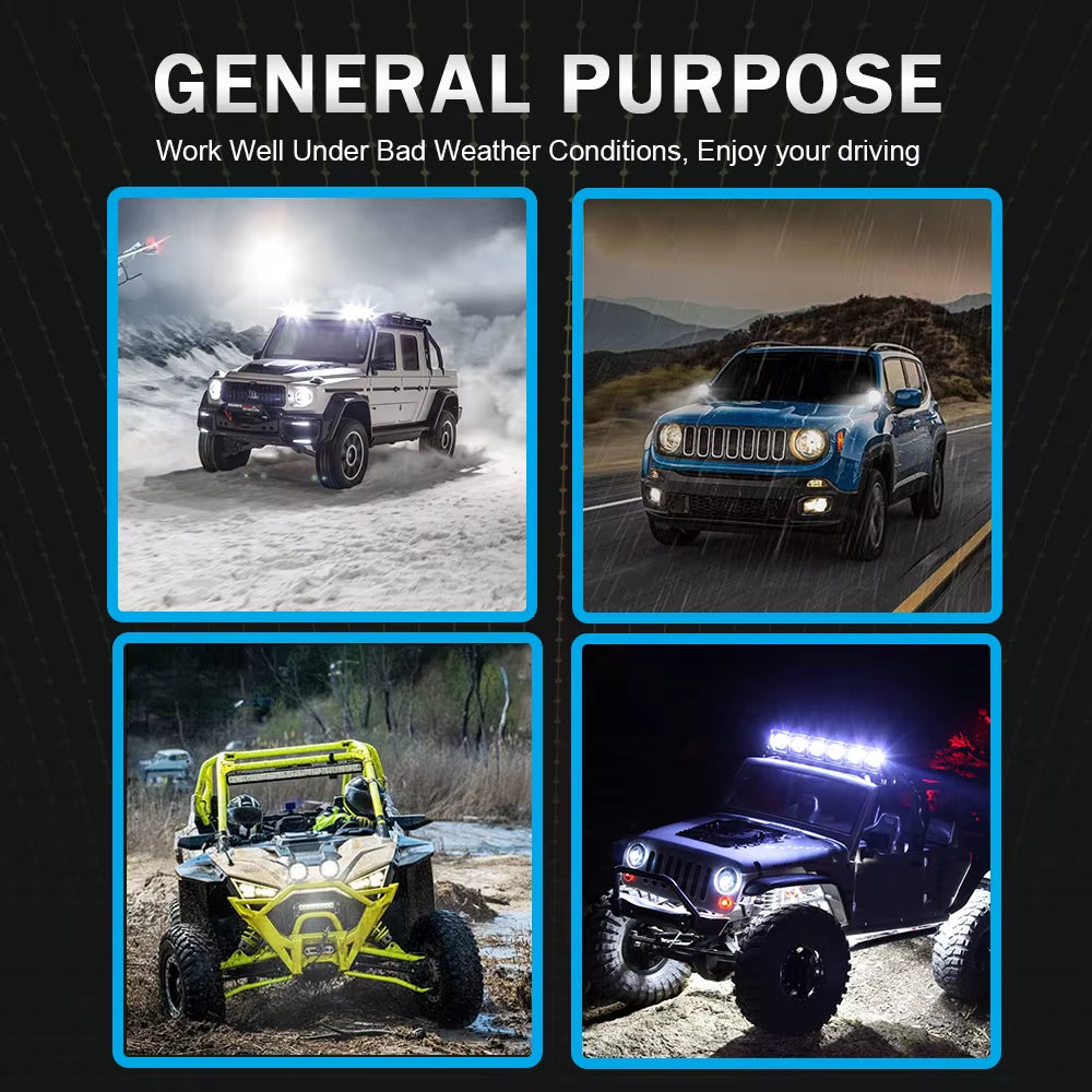 3Inch Led Work Light Offroad round Spotlights Light 12V 24V 4X4 Offroad Fog Lights for Motorcycle Car ATV Race Dirt