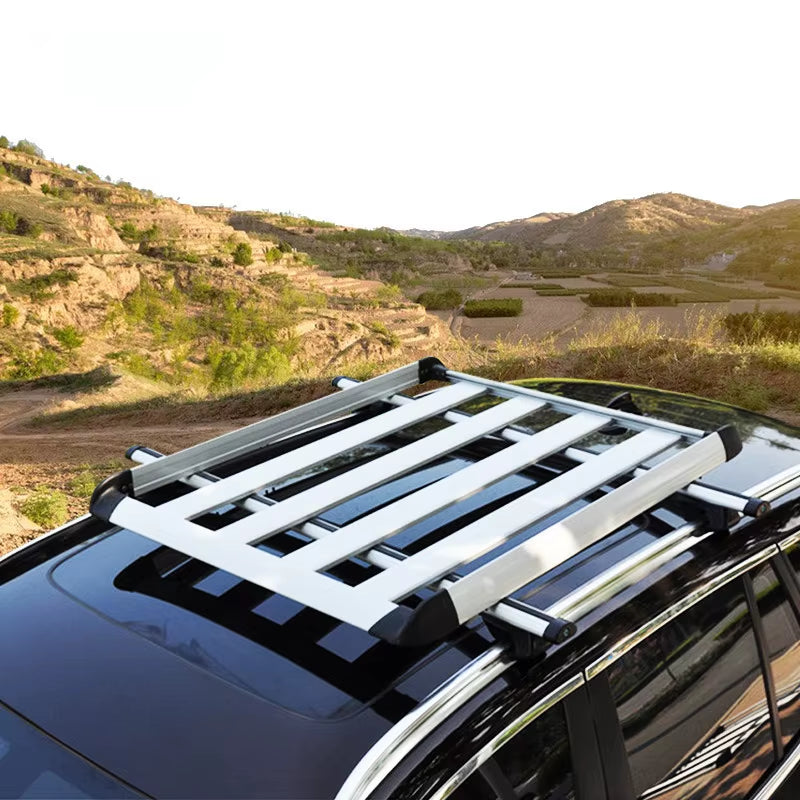 Aluminum Alloy 160*100Cm Single-Layer Car Roof Rack SUV Roof Aluminum Alloy Cargo Basket Cargo Box Roof Rack Universal Roof Rack