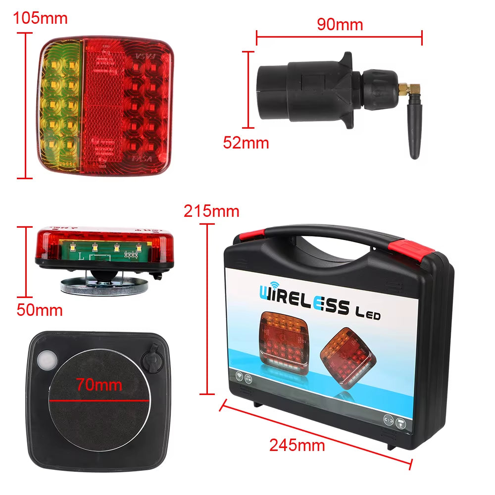 Magnetic Wireless LED Trailer Rear Taillight Signal Warning Brake Lamp for Caravan RV Camper Lorry Truck Truck Tail Light