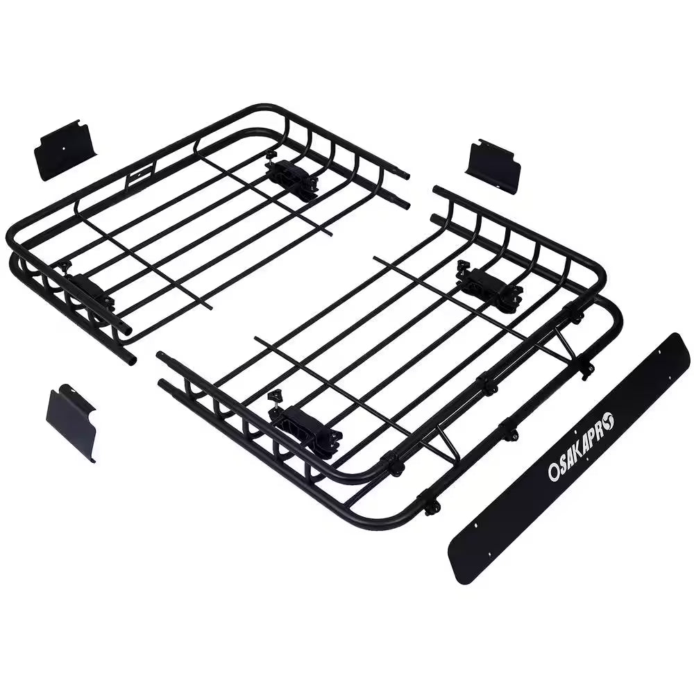 150 Lbs. Capacity 42 In. Motoring Roof Rack Cargo Carrier with 2 Pieces 12 Ft. Tie-Down Straps