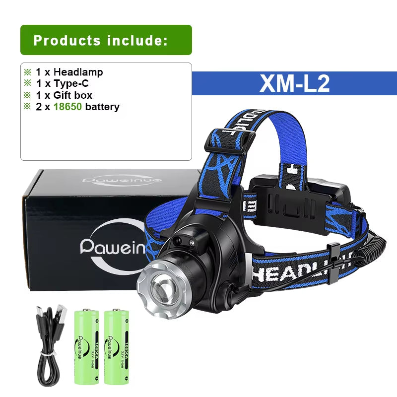 9900LM Super Powerful Headlamp 800W LED IR Sensor Headlight Rechargeable Head Flashlight 3500 Meter Head Lamp Fishing Lantern