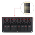 8 Gang Marine Boat Rocker Switch Panel with Circuit Breakers LED Switch Panel 12V 24V for Boat RV Camper Truck Accessories