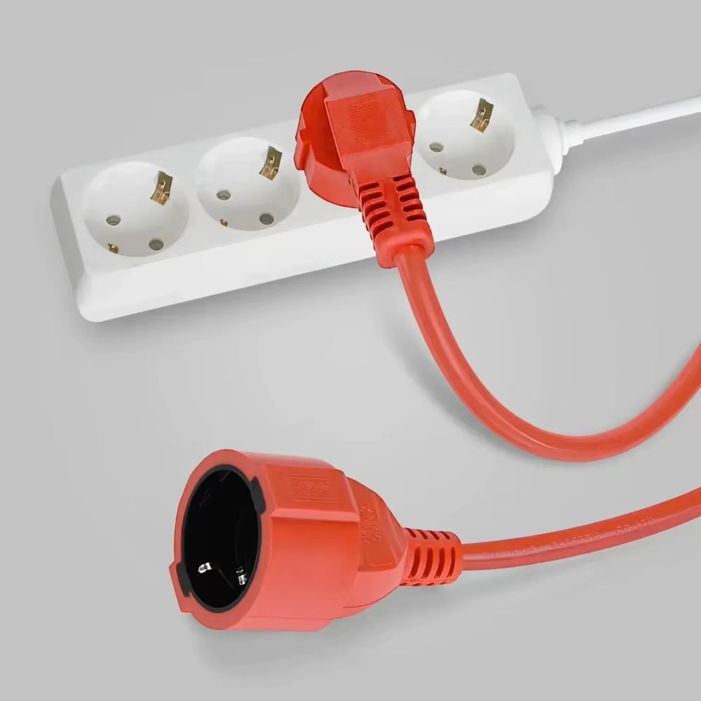 Power Strip Extension Cord 5/10M Cable 16A EU Outlets 4000W Electric Schuko Red Indoor Outdoor Plug Sockets Engineering