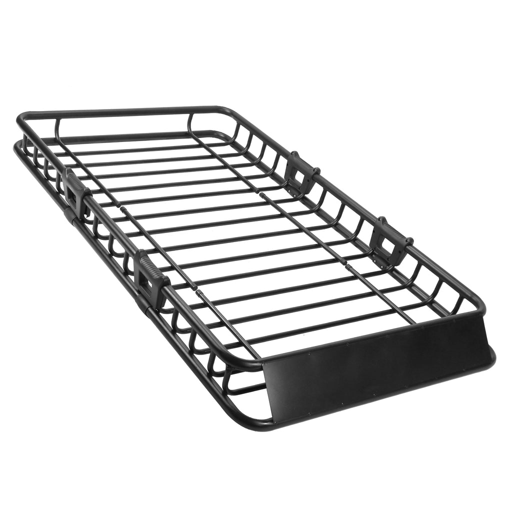 1Pc 63X39X6.3In Universal Roof Rack Cargo Carrier Car Top Luggage Holder Basket with Hook Strap Elastic Net