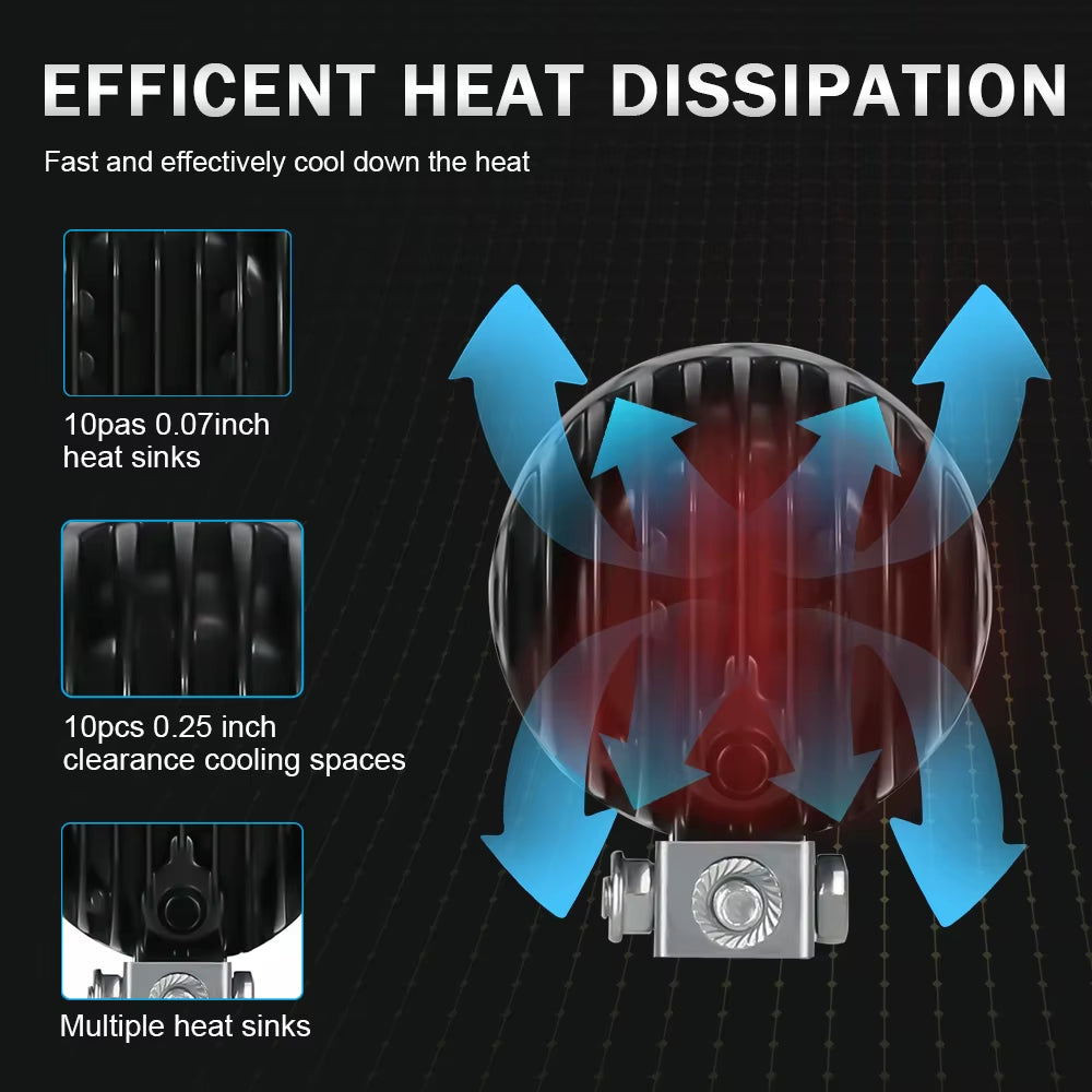 3Inch Led Work Light Offroad round Spotlights Light 12V 24V 4X4 Offroad Fog Lights for Motorcycle Car ATV Race Dirt