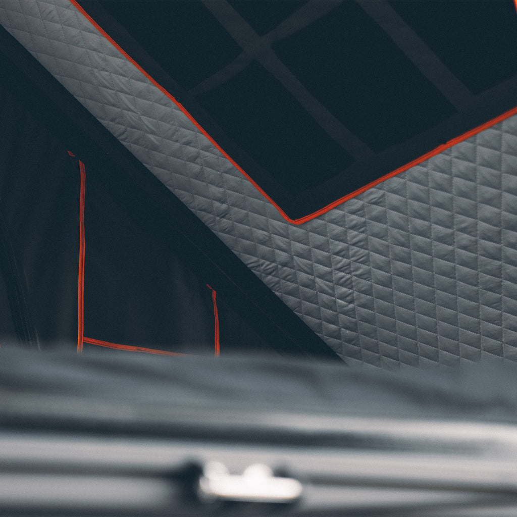 Trustmade Scout plus Triangle Aluminum Black Hard Shell Dark Gray Rooftop Tent with Roof Rack