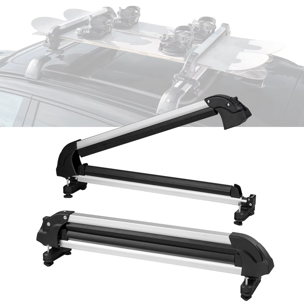 Ski and Snowboard Roof Rack 31.7-Inch Universal Ski Rack for Car Roof Fit Most Crossbars Carry 6 Pairs of Skis Aluminum