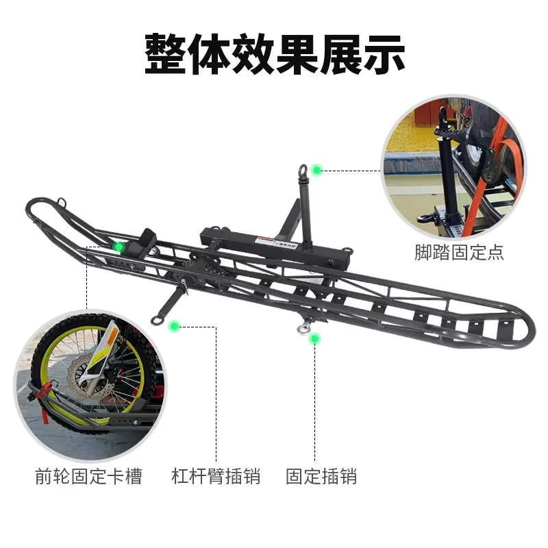 Car Motocross Motorcycle Rack Trailer Rear Hanger Portable Motorcycle Back Rack Motocross Motorcycle Rack