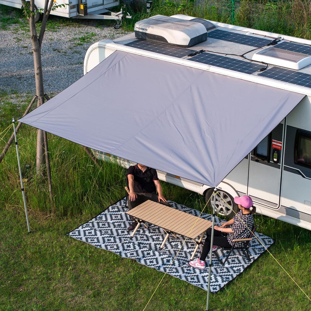 Toldo Para Caravana Con Ribete, Para Camping, 3000 Mm, Resistente Al Agua Y a Los Rayos UV, Adecuado Para Suvs, Furgonetas Y Caravanas, 4 M X 2,45 M