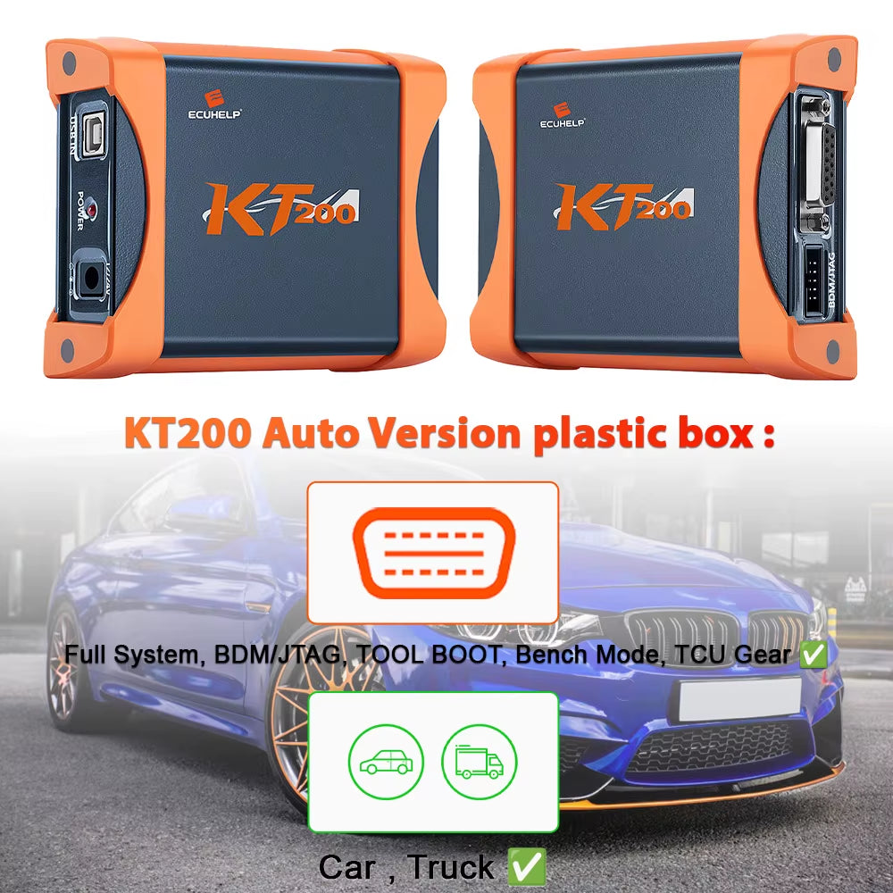 KT200 ECU Programmer Auto Version, Read Write Car Truck via OBD / on Bench / in Boot Jtag in Suitcase
