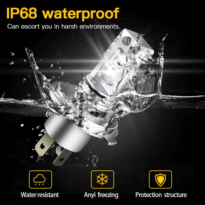 1Pc/2Pcs for Fiat Panda 1982-2003-2010-2012-2023 Car Headlamp H4 9003 High Power LED Headlight Hi/Low Beam Bulbs Canbus 6000K