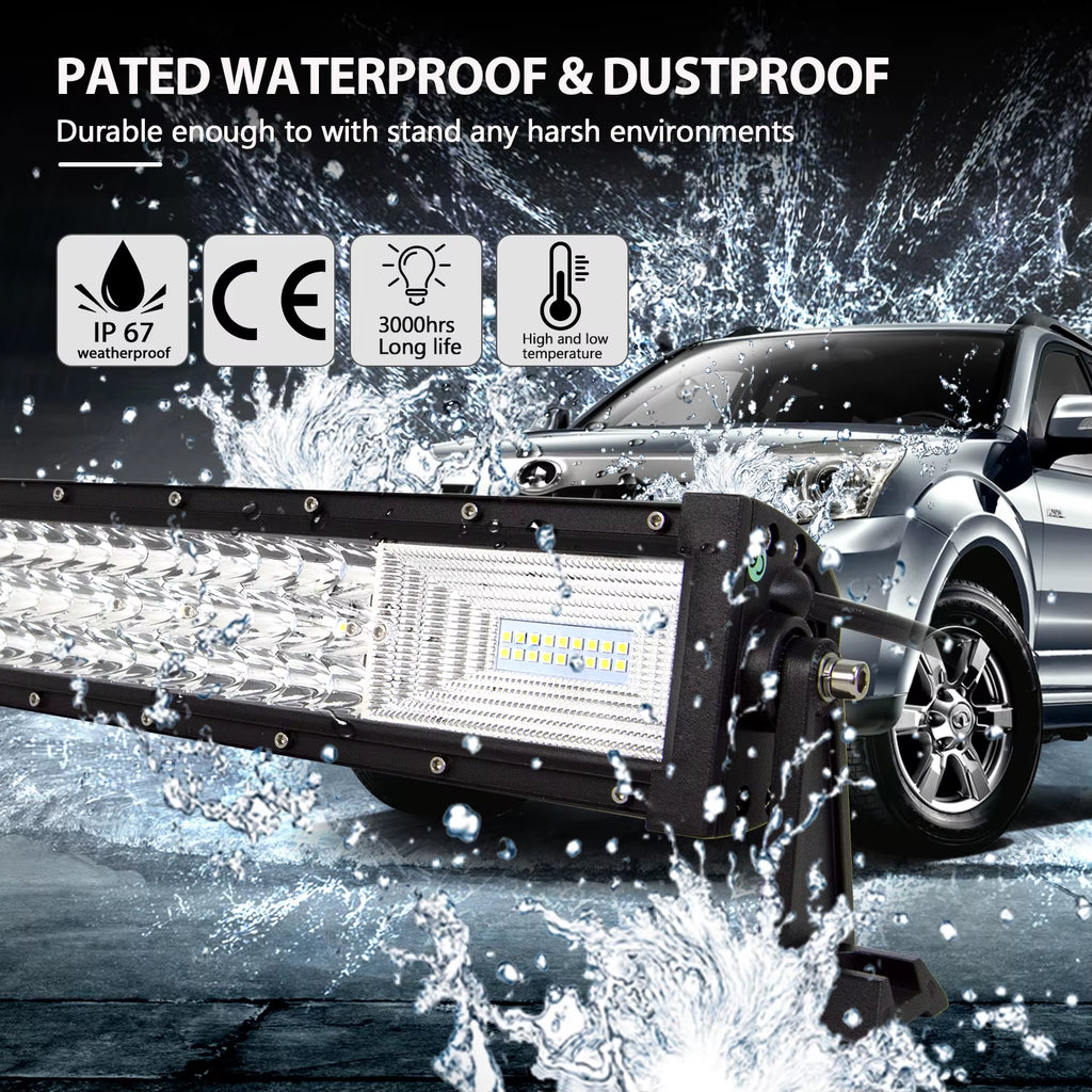 3-Row 22" 32" 42" 52" Curved LED Light Bar Offroad Led Bar Combo Beam Led Work Light Bar 12V 24V for 4X4 4WD SUV ATV Cars