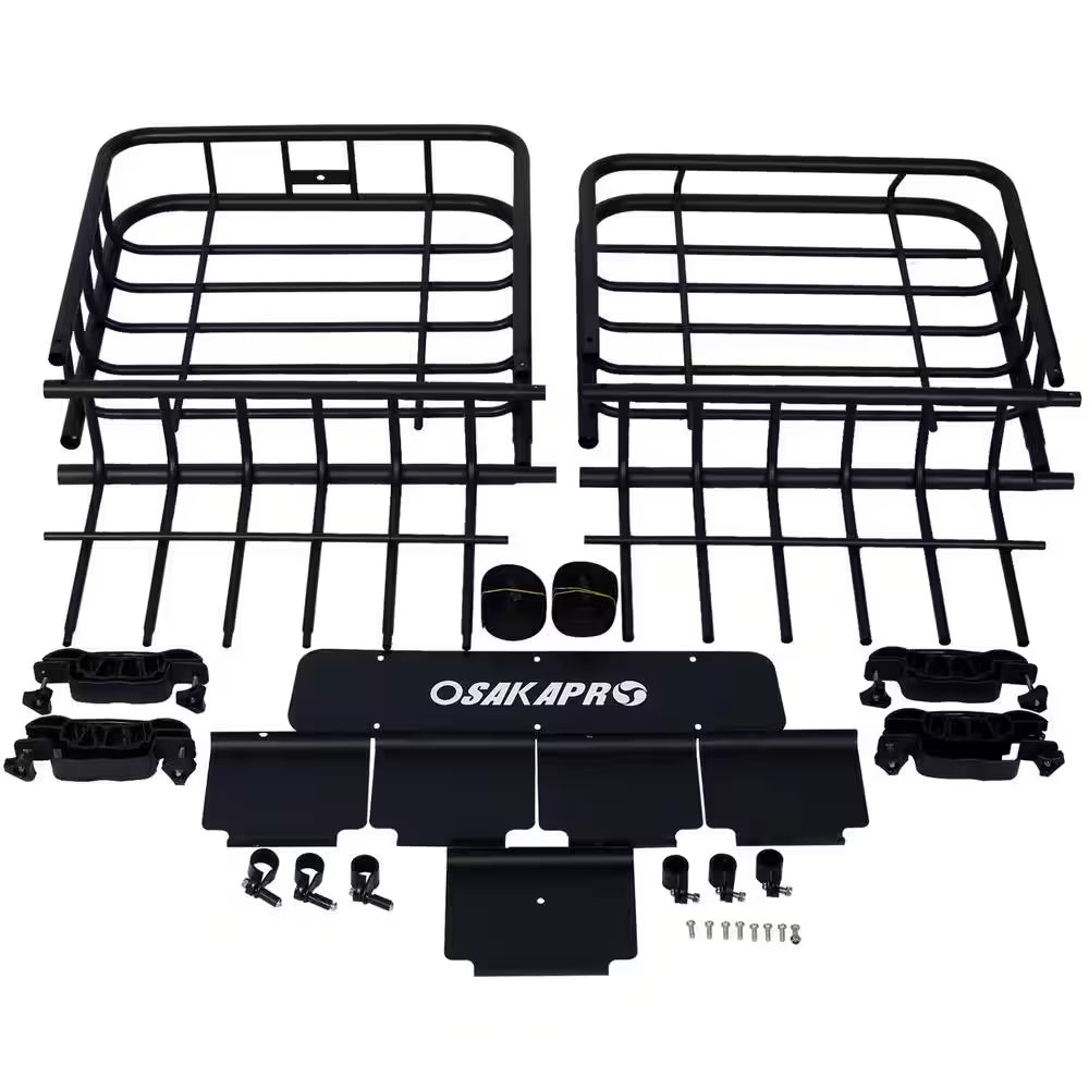 150 Lbs. Capacity 64 In. Motoring Roof Rack Cargo Carrier with Steel Wind Fairing