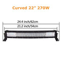 3-Row 22" 32" 42" 52" Curved LED Light Bar Offroad Led Bar Combo Beam Led Work Light Bar 12V 24V for 4X4 4WD SUV ATV Cars