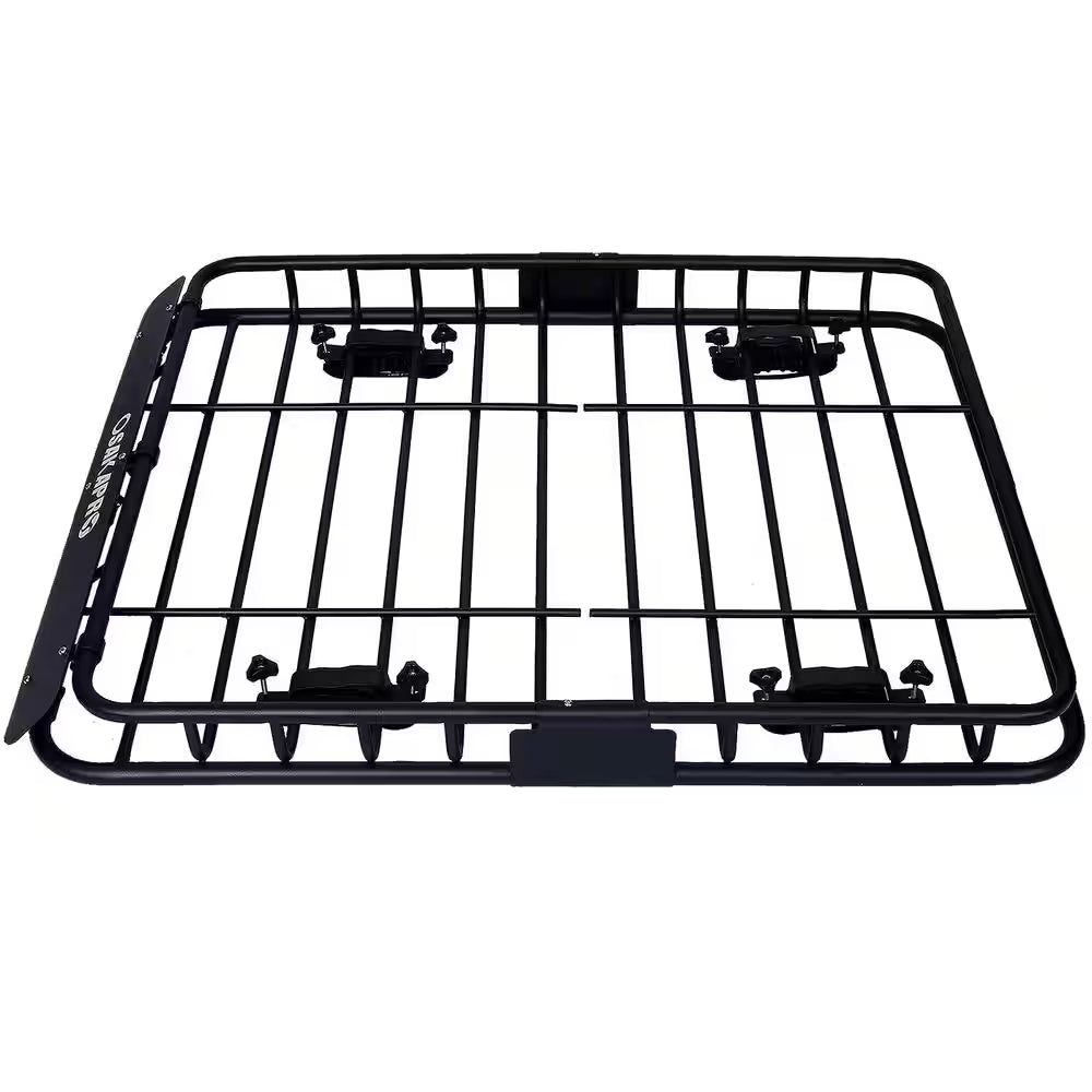 150 Lbs. Capacity 42 In. Motoring Roof Rack Cargo Carrier with 2 Pieces 12 Ft. Tie-Down Straps
