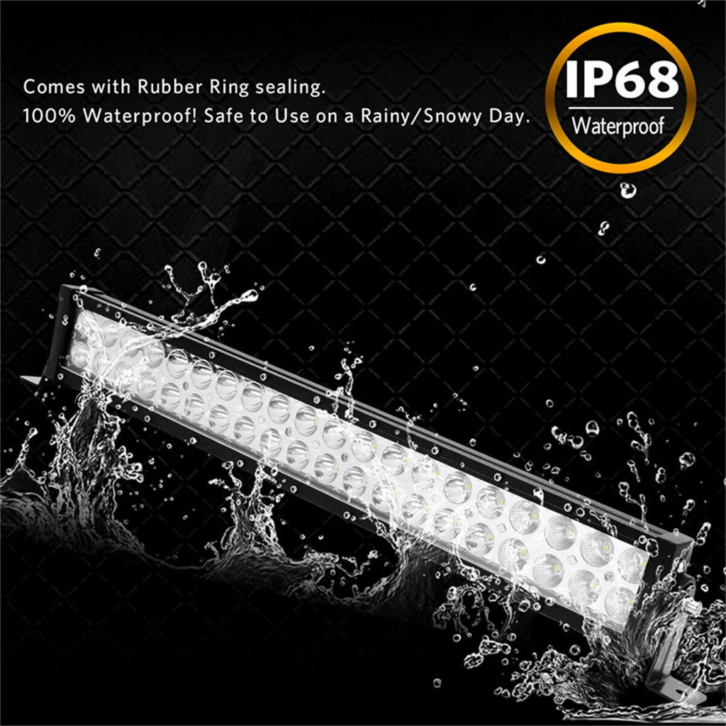 22Inch Dual Row Spot LED Light Bar off Road ATV Driving Light+4X 4 Inch LED Pods Fog Lights Work Lights for Jeep Trucks Polaris ATV UTV Boat