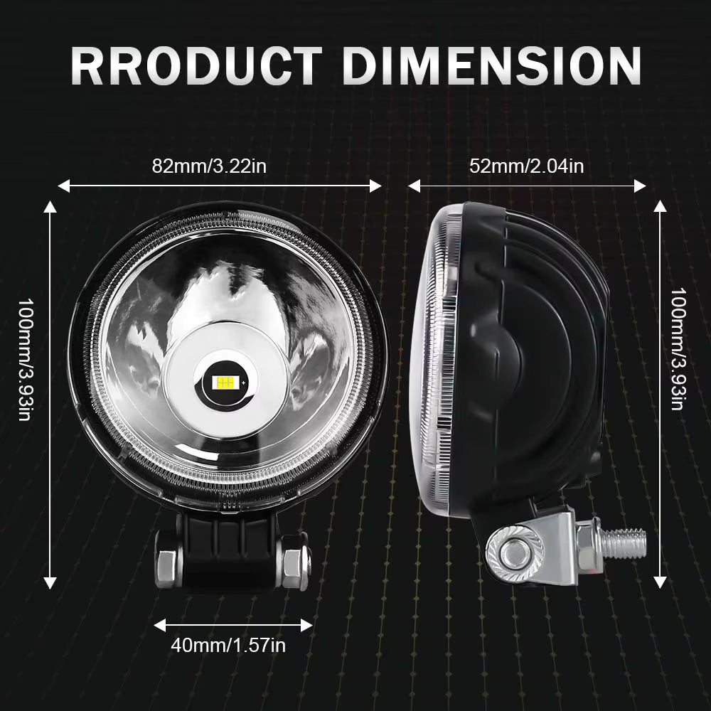 3Inch Led Work Light Offroad round Spotlights Light 12V 24V 4X4 Offroad Fog Lights for Motorcycle Car ATV Race Dirt