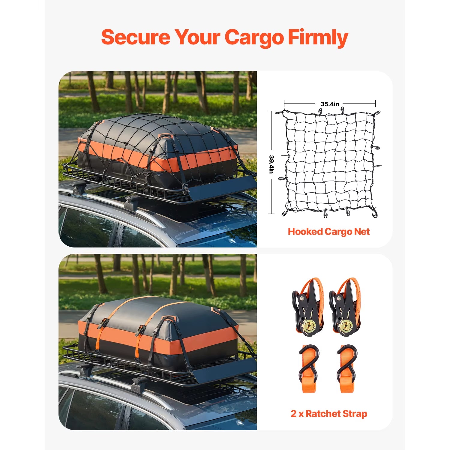 Roof Rack Basket 64X39X4.1" Universal Rooftop Cargo Carrier Anti-Rust Alloy Steel Car Top Luggage Holder for SUV Truck