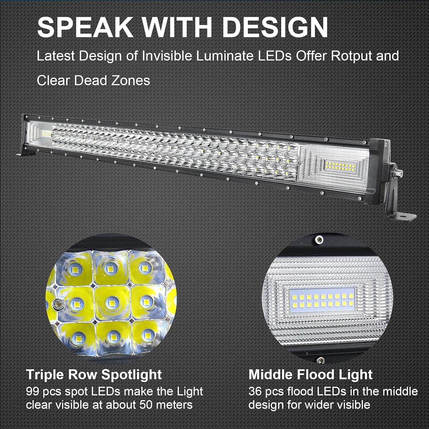 AUXTINGS Barra De Luz LED 82 Cm 405W - Projecteur Phare De Travail Spot Flood Light Bar Para Feux Diurne off Road - Feu De Recul Para Camión Remorque 4X4 Tracteur 12V 24V