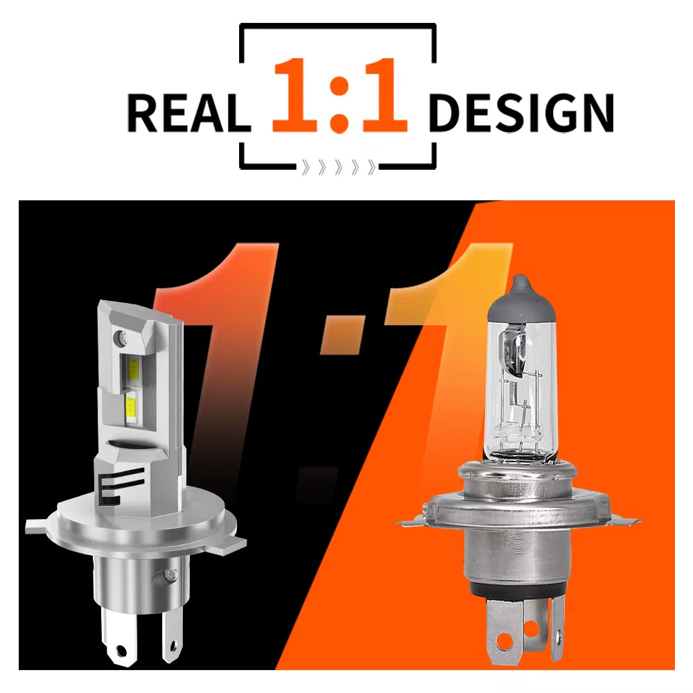 Plug N Play 60W/2PCS 60000LM H4 H19 LED Headlight Bulbs W/ Fan Car Headlamps 9003 HB2 P43T HS1 Hi/Lo Beam 6000K Auto Lamps 12V