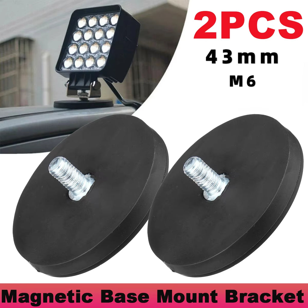 2PCS 43Mm M6 Bolt Magnetic Base Mount Bracket Clamp LED Work Light Bar Holder SUV Offroad