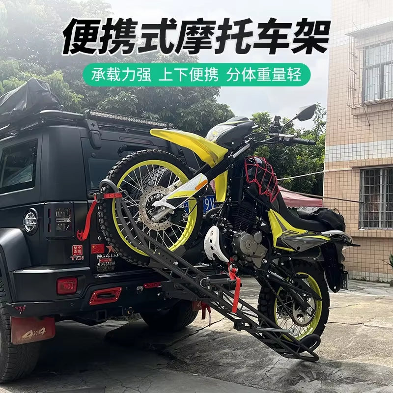 Car Motocross Motorcycle Rack Trailer Rear Hanger Portable Motorcycle Back Rack Motocross Motorcycle Rack