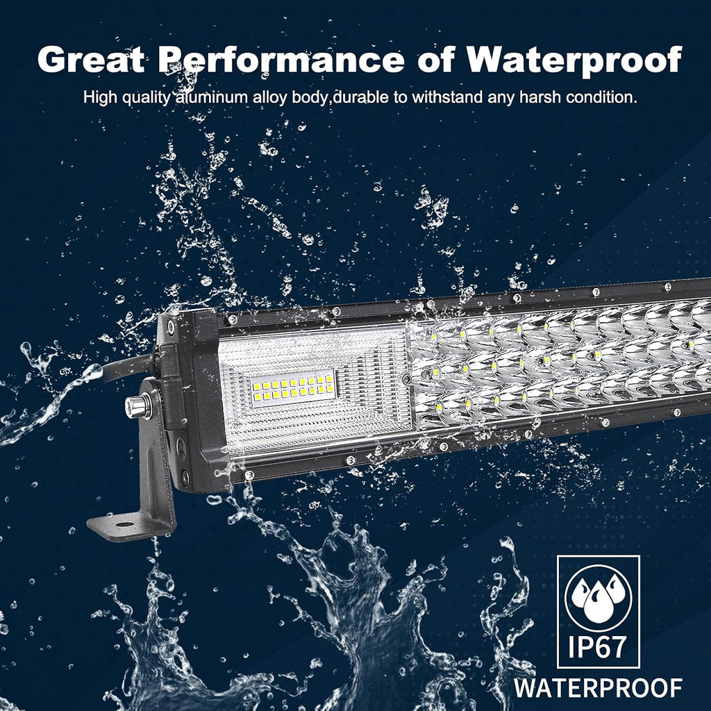 AUXTINGS Barra De Luz LED 82 Cm 405W - Projecteur Phare De Travail Spot Flood Light Bar Para Feux Diurne off Road - Feu De Recul Para Camión Remorque 4X4 Tracteur 12V 24V