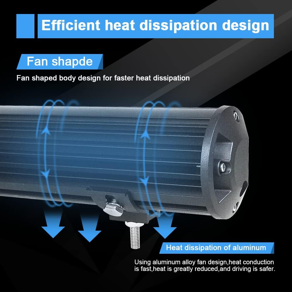 Willpower Barra LED 4X4 330W 30Cm Barras Luce De Trabajo 9D Combinación De Punto Inundación Foco Led 12V 24V 6000K Faro Led IP67 Impermeable Para Coche Tractor Camion Barco ATV UTV SUV