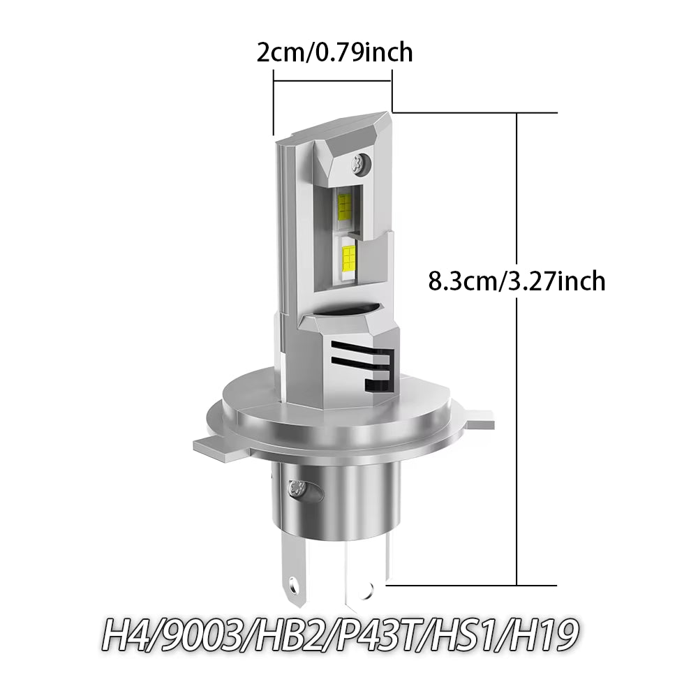 Plug N Play 60W/2PCS 60000LM H4 H19 LED Headlight Bulbs W/ Fan Car Headlamps 9003 HB2 P43T HS1 Hi/Lo Beam 6000K Auto Lamps 12V