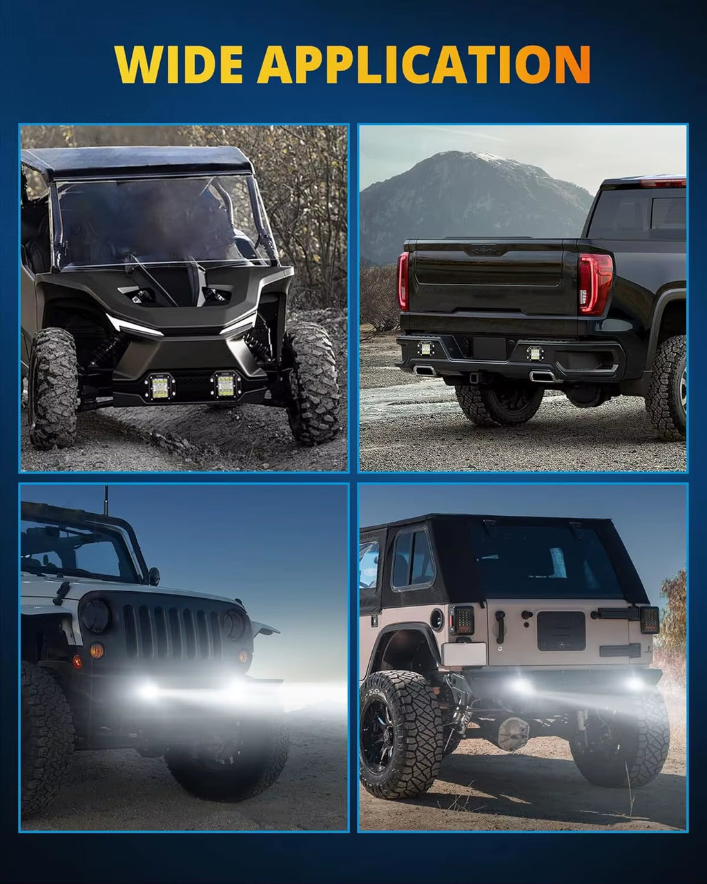 5 Inch Flush Mount LED Pods Lights 40W 4000LM Spot Flood Combo LED Light Bar Offroad Driving Fog Lights LED Work Lights