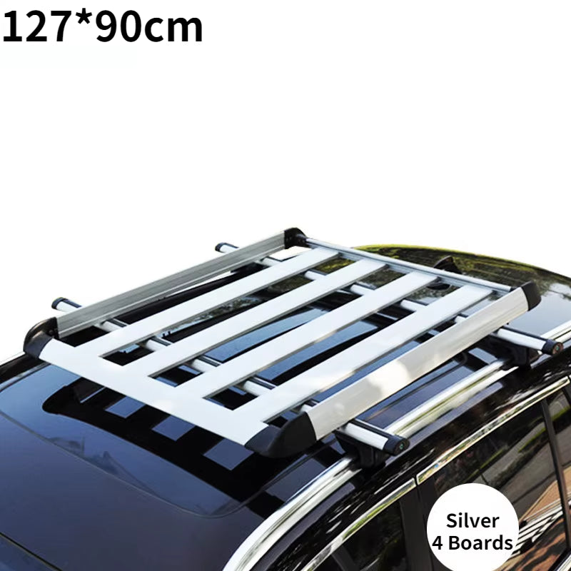 Aluminum Alloy 160*100Cm Single-Layer Car Roof Rack SUV Roof Aluminum Alloy Cargo Basket Cargo Box Roof Rack Universal Roof Rack