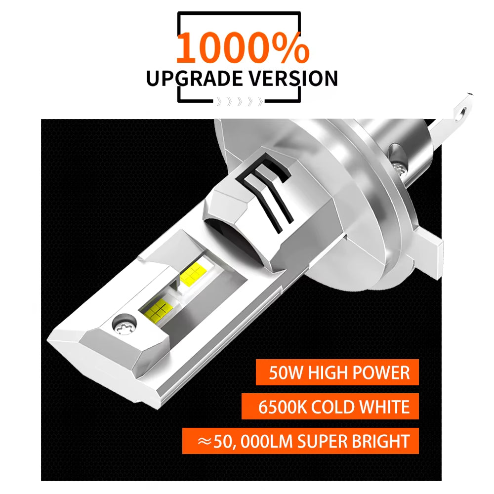 Plug N Play 60W/2PCS 60000LM H4 H19 LED Headlight Bulbs W/ Fan Car Headlamps 9003 HB2 P43T HS1 Hi/Lo Beam 6000K Auto Lamps 12V
