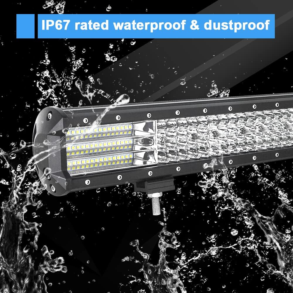 Willpower Barra LED 4X4 330W 30Cm Barras Luce De Trabajo 9D Combinación De Punto Inundación Foco Led 12V 24V 6000K Faro Led IP67 Impermeable Para Coche Tractor Camion Barco ATV UTV SUV