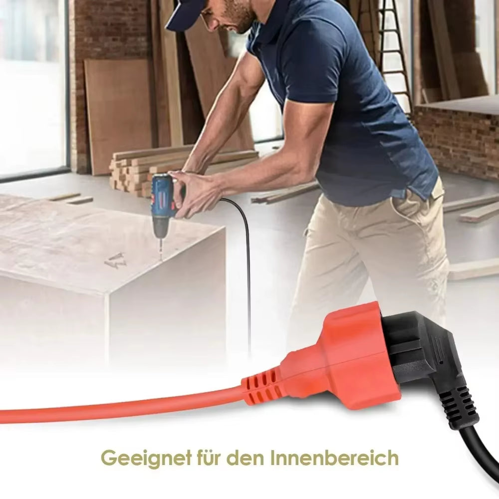 Power Strip Extension Cord 5/10M Cable 16A EU Outlets 4000W Electric Schuko Red Indoor Outdoor Plug Sockets Engineering