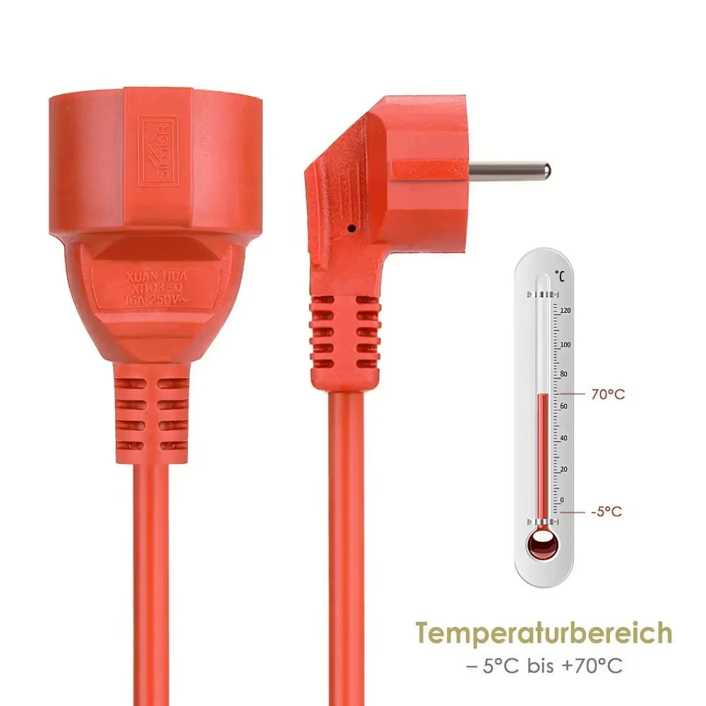 Power Strip Extension Cord 5/10M Cable 16A EU Outlets 4000W Electric Schuko Red Indoor Outdoor Plug Sockets Engineering